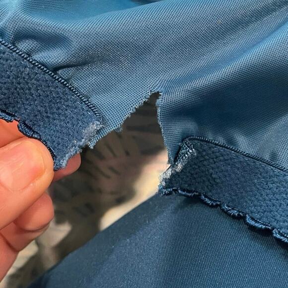 Lands' End Tankini Top Square Neck Underwire Baltic Teal Multi Palm Size 14 - Picture 2 of 5